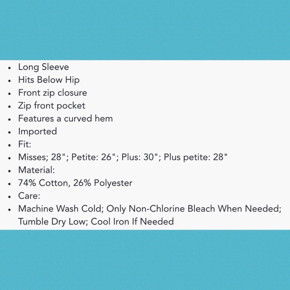 NWOT T for Talbots soft full zip jacket; Peachy-Pink, Small - Picture 5 of 12